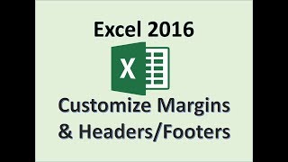 Excel 2016 - Page Layout Tutorial - How to Add Header & Footer & Change Margins Settings to Print MS