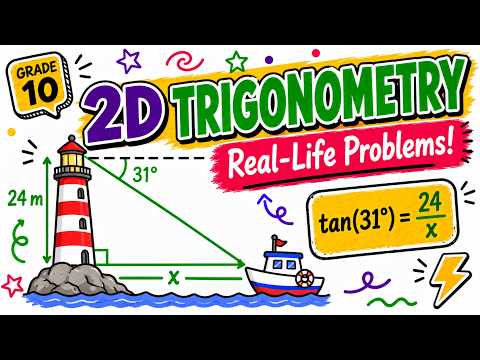 Solve 2D Trig Problems | Angle of Elevation & Depression | Grade 10 CAPS Maths