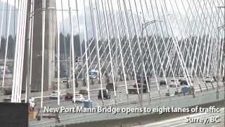 preview picture of video 'New Port Mann Bridge opens to eight lanes of traffic'