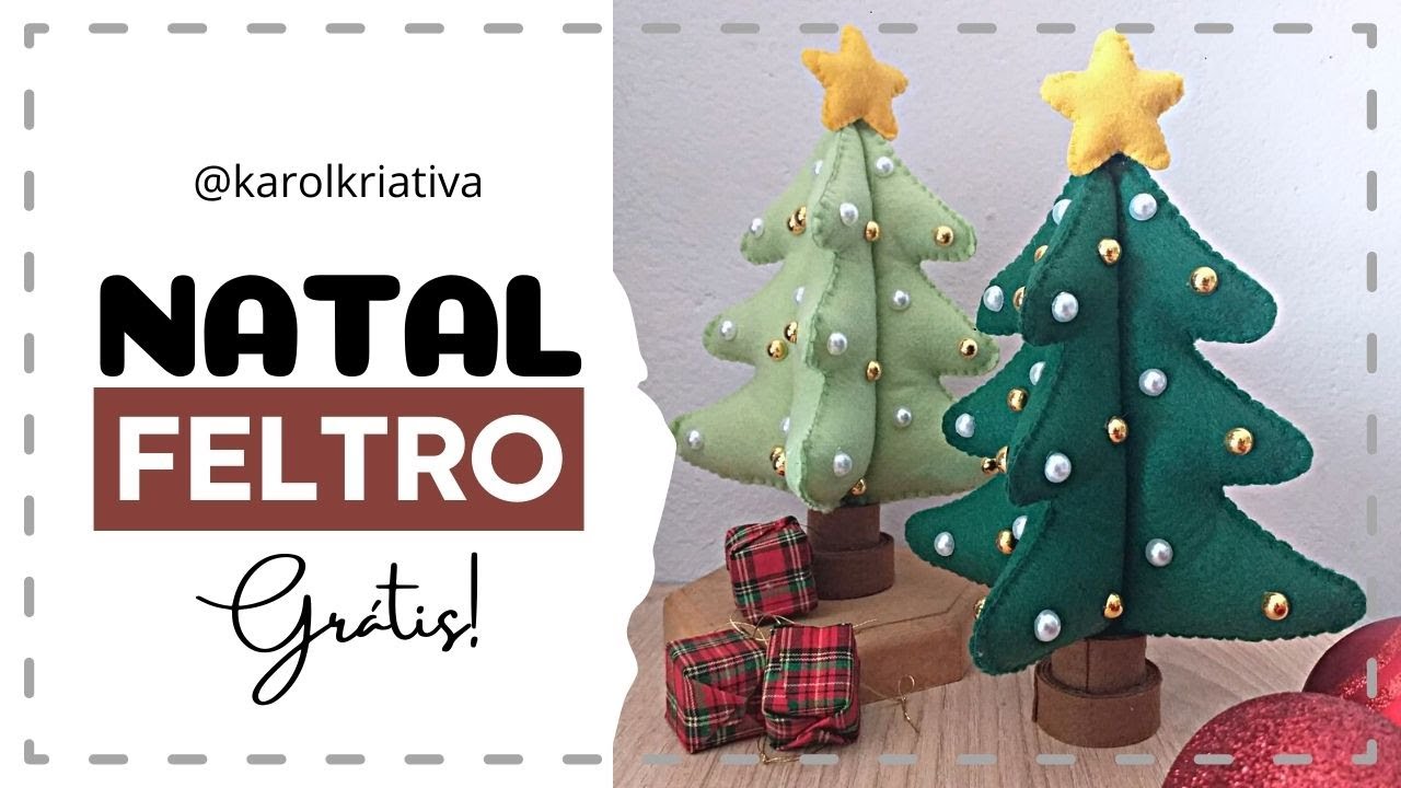 (GRÁTIS) ARVORE DE NATAL 3D EM FELTRO