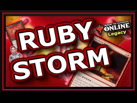 TURN ONE WIN Ruby Storm Stock Donation Legacy League! Back to my roots! Mono Red Exponential Storm!