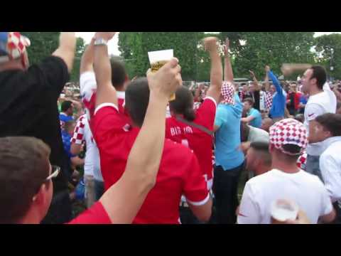 Euro Cup 2016 Croatian Fans Singing with Irish Fans