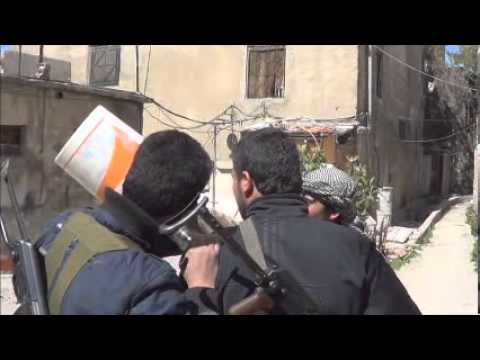 استهداف لواء قاسيون لتحرير الشام بقنابل محلية الصنع مواقع قوات النظام في حي جوبر في مدينة دمشق