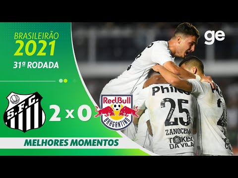 Gols e lances de Santos x Red Bull Bragantino