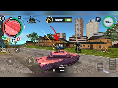 Rope Hero: Vice Town - (Pink Tank Racing on Road Site) Tank Fight Car Robot Police - GamePlay FHD