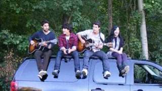 Jonas Brothers with Demi Lovato singing in Rockwood, Ontario.