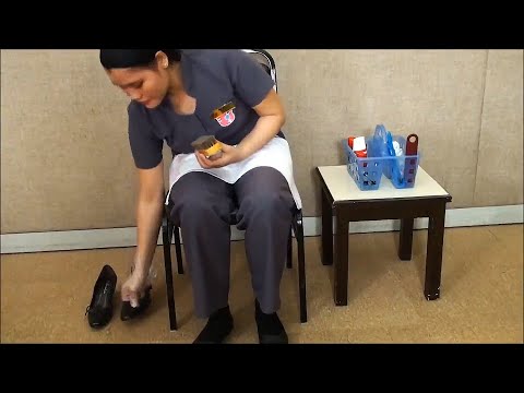 Unintentional ASMR 👞 No Talking Shoe Cleaning and Polishing Loop (Hotel Training Video)