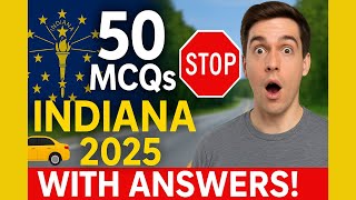 Indiana Driving License Test 2025 | 50 Practice Questions with Answers | BMV Permit Exam Prep