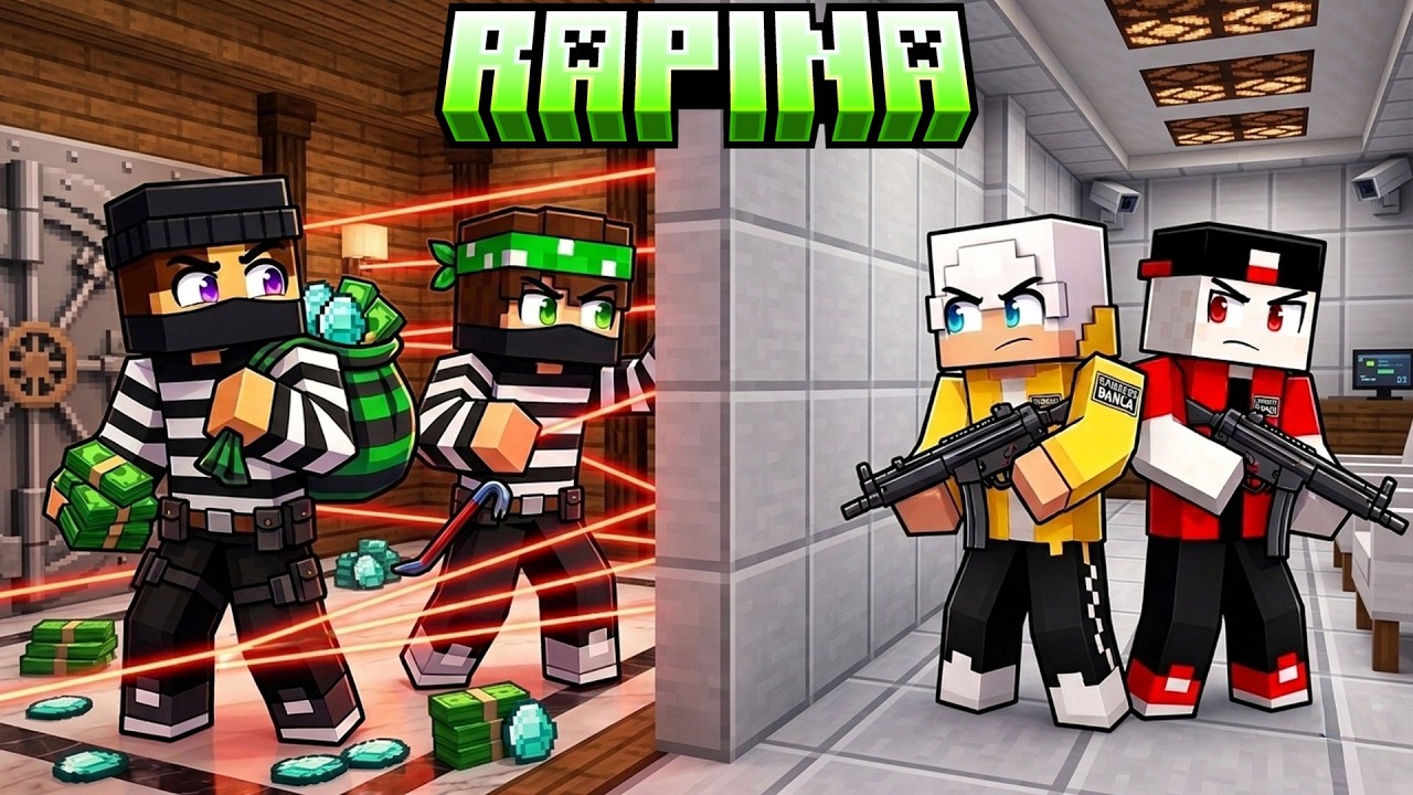 RAPINA 2vs2 - RUBA 1.000.000€ - GUARDIEvs LADRI - MARCY NICO VS LOCO ZEYXON - MINECRAFT ITA