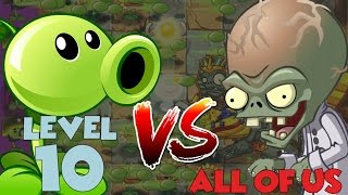 Plants vs Zombies 2 Level 10 Peashooter vs All Fre