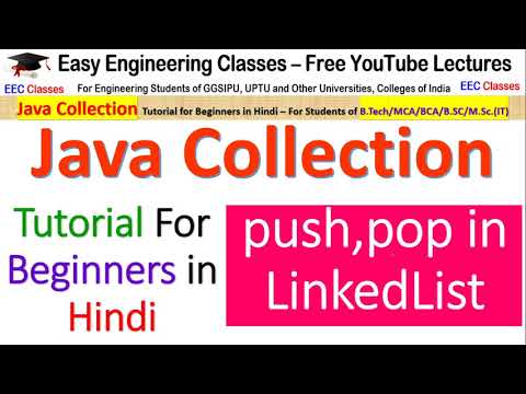 Java Linkedlist Tutorial 4 Push And Pop Method With Coding Example Java By Achin Jain