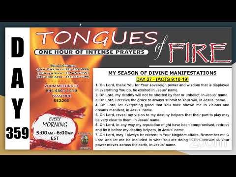 TONGUES OF FIRE - DAY 359 (MANIFESTATION OF DIVINE SUBMISSION)