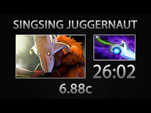 Dota 2 Juggernaut Fast Farm - SingSing - Diffusal Blade - 26:02 [6.88c]