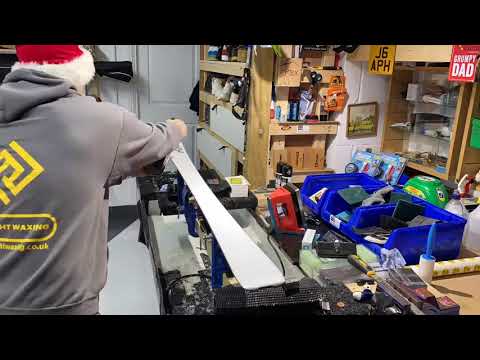 Atomic Cloud 9 skis in for a Full edge and service. Ride Right Waxing ski & snowboard workshop