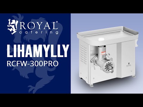 video - Kakkoslaatu Lihamylly - ruostumaton teräs - 300 kg/h - peruutustoiminto