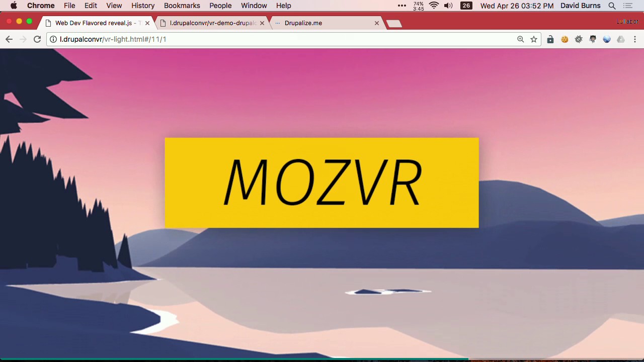 DrupalCon Baltimore 2017: Virtual Reality on the Web - An Overview and "How to" Demo