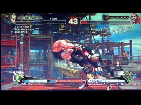SSF4 AE Endless Battle - WH Psycho (Balrog) Vs o Teth Adam o AKA Rico Suave (Abel)