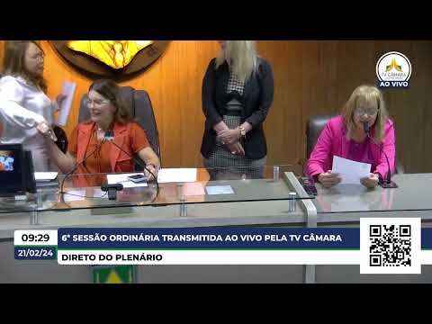 21/02/2024 • 6ª Sessão Ordinária © TV Câmara Campina Grande