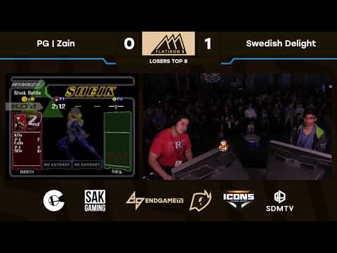 Flatiron 3: Losers Top 8 - PG | Zain (Marth) vs. Swedish Delight (Sheik)