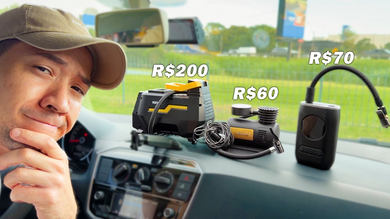 TESTEI COMPRESSORES PORTÁTEIS MAIS BARATOS DA INTERNET PRA VER QUAL É O MELHOR!