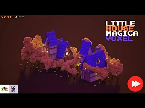 Creating a 3D Isometric Tiny Beautiful House Speed Art Magicavoxel