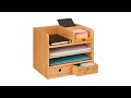 Schreibtisch-Organizer mit 2 Schubladen Braun - Bambus - Holzwerkstoff - 33 x 27 x 24 cm