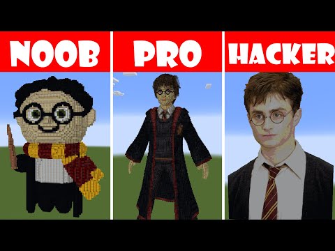 Minecraft HOGWARTS LEGACY HARRY POTTER BUILD CHALLENGE - NOOB vs PRO vs HACKER