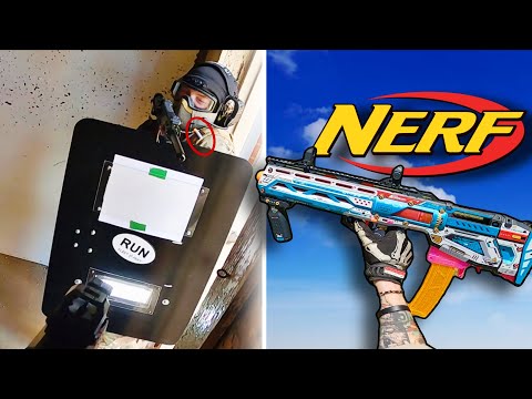 USING A NERF GUN IN AIRSOFT BATTLE!!!