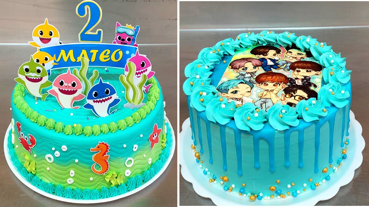 torta para NIÑOS de cumpleaños😋 || pasteles para niños ||cake for children || baby shark y BTS