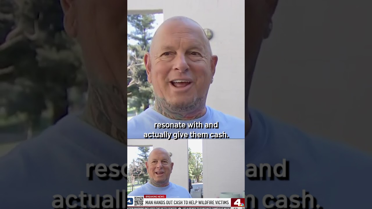 Man hands out cash to wildfire victims