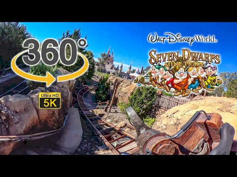 VR 360 5K Seven Dwarfs Mine Train On Ride Front Seat POV Magic Kingdom  Walt Disney World 2021 09 29