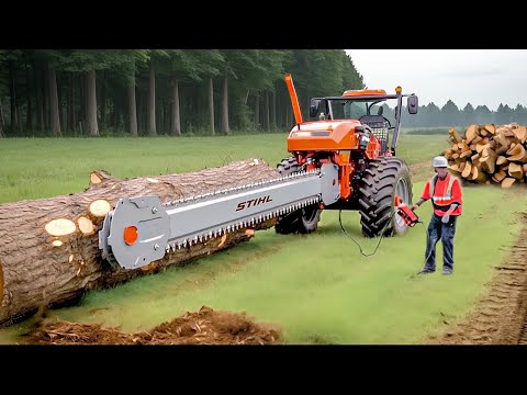 Extreme Dangerous Fastest Big Chainsaw Cutting Tree Machines | Monster Stump Removal Excavator #54