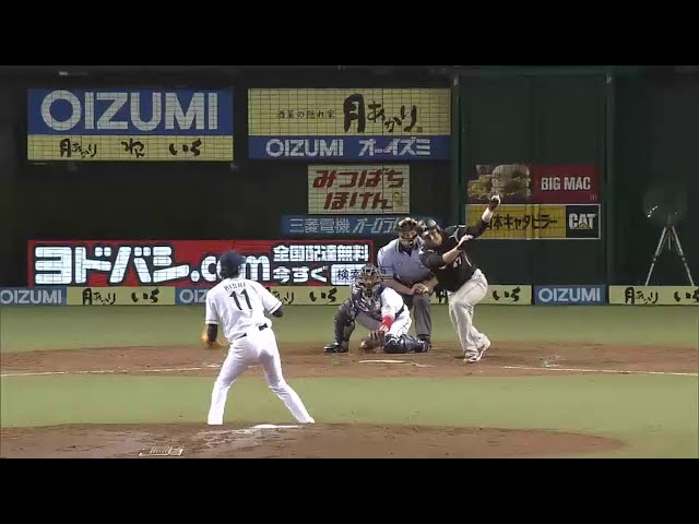 5回表 マリーンズ・クルーズ、ライオンズ・岸のカーブを捉える同点タイムリー!! 2014/7/8 L-M