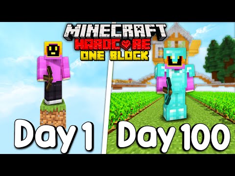 PaulGG - I Survived 100 Days in ONE BLOCK SKYBLOCK in Minecraft Hardcore!