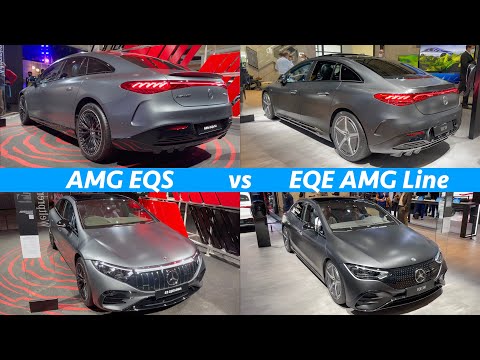 Mercedes AMG EQS 53 vs EQE 350 AMG Line - FIRST visual comparison in 4K (FULLY LOADED)