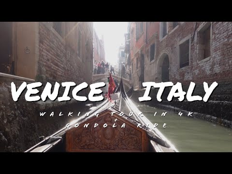 Venice Italy Walking Tour in 4K | Venice Gondola Ride + Singing