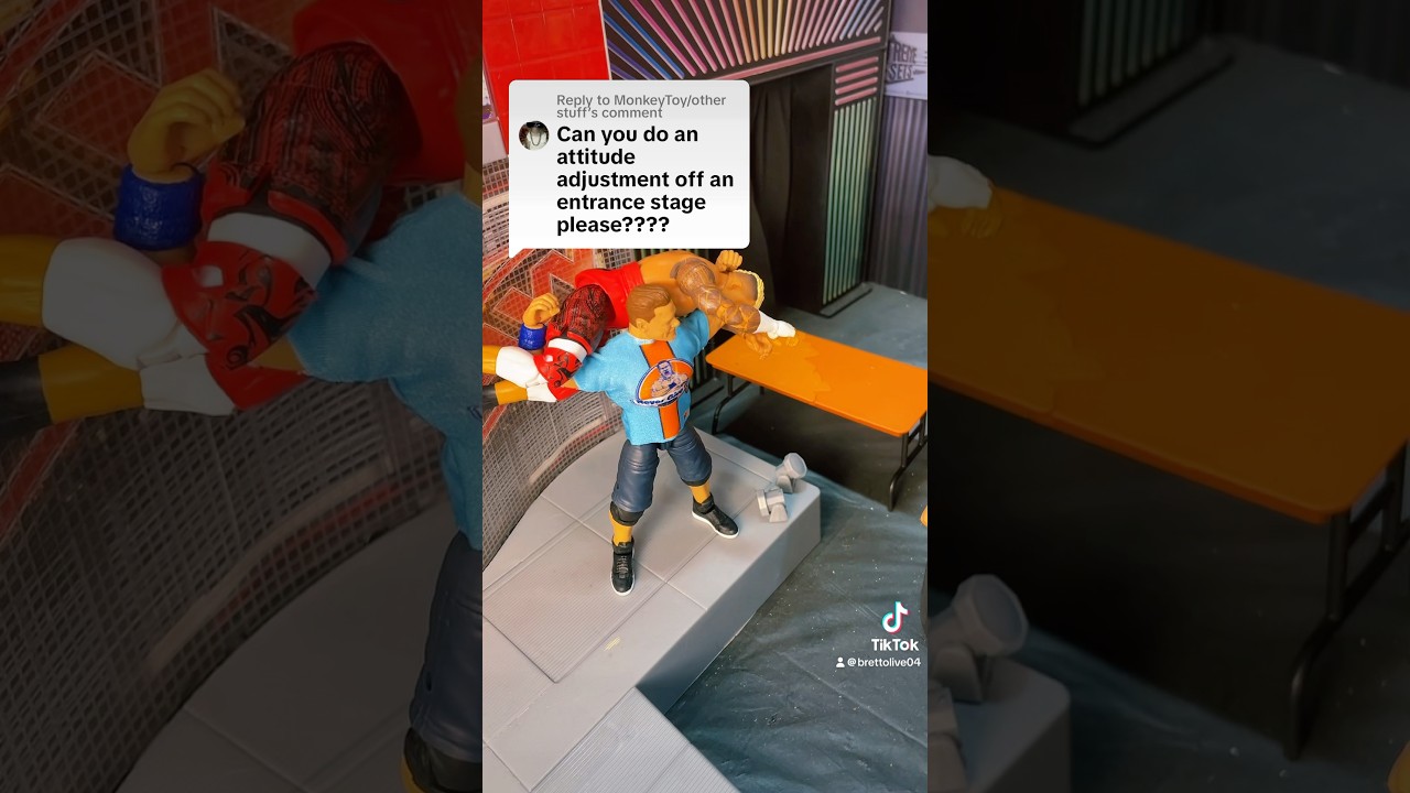 JOHN CENA AA OFF THE STAGE! #wwe #wwefigures