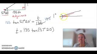 Word problem involving angle of elevation