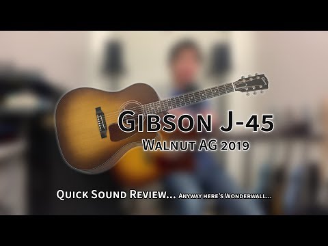 Обзор электроакустической гитары Gibson J-45 AG Walnut 2019