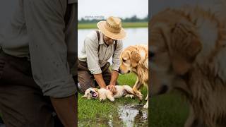 Kind Farmer Rescues Puppy Drown In Field! #humanity #animals #dogs #pets #rescue