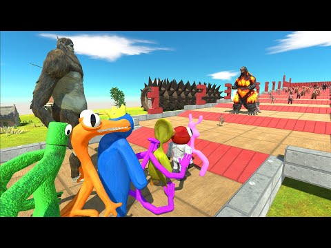 Infernals and Godzilla Burning Climb Challenge | Titan Beast VS Rainbow Friends - ARBS