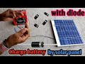 how to make 12v battery charger by solar panel and diode