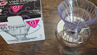 Hario plastový dripper na kávu V60-01 čirý