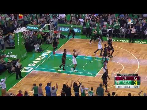 NBA, playoff 2017, Celtics vs. Bulls, Round 1, Game 1, Move 3, Isaiah Thomas, 3 pointer