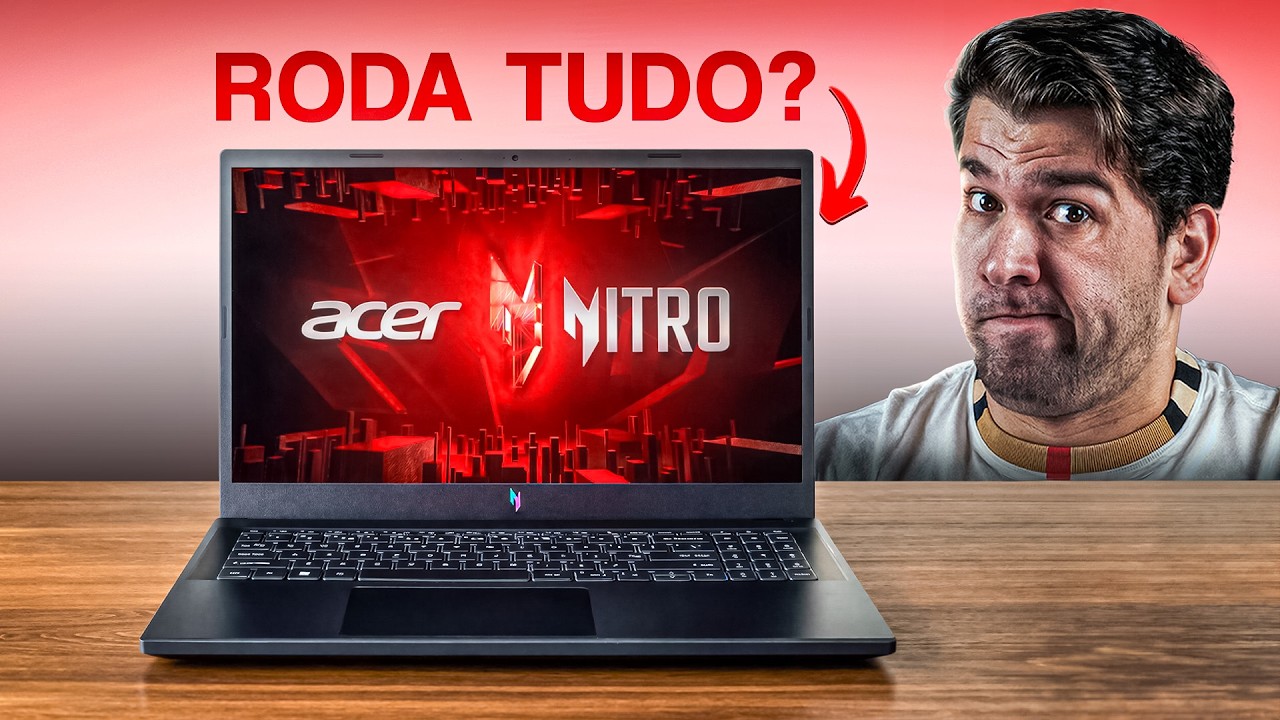 Miniatura da avaliação em vídeo de Notebook Acer Nitro V15 ANV15-51-73E9 Intel Core i7-13620H RTX 3050