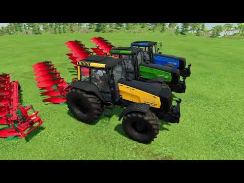 PLOUGHING FIELD WITH COLORED VALTRA TRACTORS | Farming Simulator 22 | CROCOGAMING