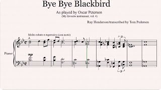 Bye Bye Blackbird. Played by Oscar Peterson. Transcription: Tom Pedersen