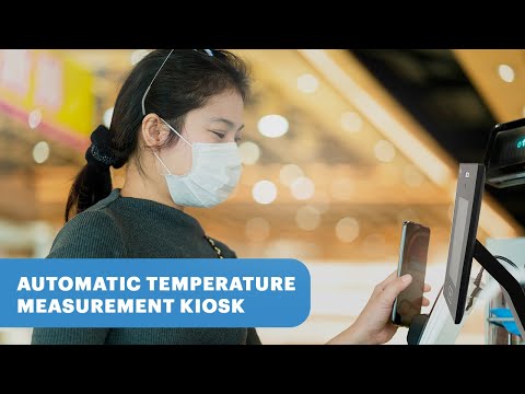 Touch Free Automatic Temperature Measurement Kiosk Device