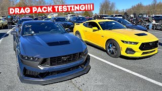 FIRST DRAG RACE in My 2024 Mustang GT!!! VS a Dark Horse! *TESTING The New Drag Pack*