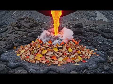 Molten Lava vs Autumn Leaves — Mesmerizing Slow Burn Experiment